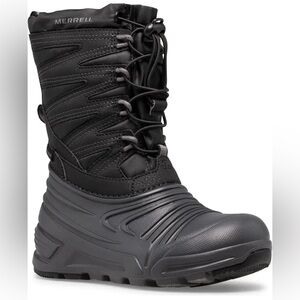 Merrell youth 5  Black and Gray Boots winter